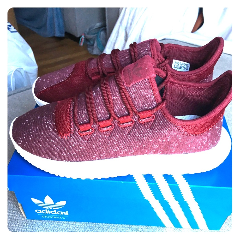 Burgandy Adidas Tubular